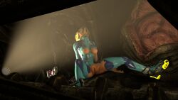 alien alien_(franchise) asphyxiation bad_end choking defeated facehugger game_over metroid neck_bulge nintendo nipples o7sfm pussy rape samus_aran tail torn_clothes unconscious