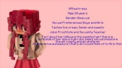 1girls 3d ahe_gao bisexual bisexual_female breasts breath character_profile commission crazy_creator+18 female female_only horny human illustration looking_at_another looking_at_viewer mine-imator minecraft model nonude pink_eyes pink_hair solo solo_female tagme withya_krazy