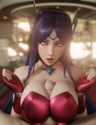 1080p 1boy 1girls 2022 3d animated athletic_female blender blue_eyes breasts choker cleavage clothed clothed_female clothed_paizuri cum cum_on_face female fingerless_gloves gloves headgear hi_res huge_breasts human irelia_xan large_penis lazyprocrastinator league_of_legends long_fingernails long_hair longer_than_30_seconds looking_at_viewer male male_pov necklace nipples_visible_through_clothing no_sound paizuri paizuri_over_clothes penis pov purple_hair red_clothing riot_games ryanreos strapless titfuck titjob uncensored video