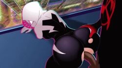 1boy 1boy1girl 1girls 2d anal anal_penetration anal_sex animated ass bent_over bodysuit clapping_cheeks clothed clothed_sex crotchless d-art dark-skinned_male dark_skin divine_wine female female_focus gwen_stacy huge_ass interracial large_ass large_penis light-skinned_female light_skin male male/female male_penetrating marvel marvel_comics miles_morales music penetration penis plump_ass ripped_clothing sex sex_from_behind shorter_than_30_seconds slim_waist sound spider-gwen spider-man:_into_the_spider-verse spider-man_(series) straight teenage_girl teenager thick_ass thick_thighs torn_bodysuit vampiranhya_(artist) video voluptuous wide_hips