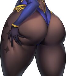 1girls ass ass_focus big_ass big_butt caked_up edit female female_only genshin_impact gloves hand_on_ass leotard mahou_kyuuri mona_(genshin_impact) pantyhose render solo solo_female thick thick_ass thick_thighs transparent_background wide_hips