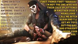 1girls 2boys 3d akatomasu brazilian brazilian_female caption caveira_(rainbow_six) clothed clothing dark-skinned_female dark-skinned_male dark_skin dialogue female frottage handjob interracial latina light-skinned_male light_skin military rainbow_six rainbow_six_siege soldier