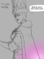 angry clothed corruption dialogue female_only geabull_(artist) korean_text solo solo_female tzarina_katarin warhammer_(franchise) warhammer_fantasy