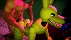 2boys 3d abs anal_sex animated animatronic anthro ass athletic athletic_male big_ass big_penis five_nights_at_freddy's five_nights_at_freddy's_3 fnaf from_behind_position furry gay human human_on_anthro human_on_humanoid human_on_robot living_machine looking_back looking_pleasured male/male male_only muscular muscular_male night_guard pecs pleasure_face rabbit scoutfuntf2 sound springtrap springtrap_(fnaf) tagme video