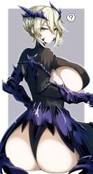 1girls 2022 ? armor artoria_pendragon artoria_pendragon_(lancer_alter) ass big_ass big_breasts black_clothing blonde_hair breasts expressionless fate/grand_order fate_(series) female female_only gin_moku headgear hi_res hips huge_ass huge_breasts looking_at_viewer looking_back looking_over_shoulder pale-skinned_female pale_skin panties royalty sideboob simple_background slim_waist spoken_question_mark thick_thighs thighs tied_hair wide_hips yellow_eyes