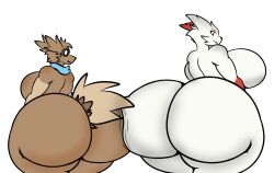 2girls alternate_breast_size ass ass_to_ass big_ass big_breasts breasts bubble_butt female gigantic_ass huge_ass huge_breasts hyper_ass large_ass muffyhecc multiple_girls nintendo pokemon pokemon_(species) tagme thick_thighs wide_hips zangoose zigzagoon