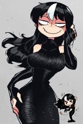 big_breasts black_hair crap-man mob_face monster_girl noss_the_nosferatu_(crap-man) original original_character tagme tight_clothing vampire