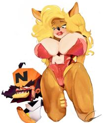 anthro bimbo breasts crabtopus crash_(series) doctor_neo_cortex female huge_breasts human_on_anthro male neo_cortex penis tawna_bandicoot