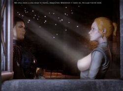 4nax cassandra_pentaghast dragon_age dragon_age_inquisition edit exposed_breast inquisitor_(dragon_age) red_hair sideboob yuri