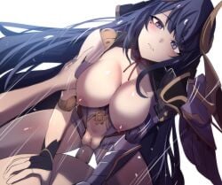 1boy 1girls breasts cowgirl_position female genshin_impact hinghoi male nipples penis pov pussy raiden_shogun raiden_shogun_(magatsu_mitake_narukami_no_mikoto) sex vaginal_penetration