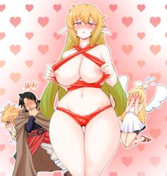 1girls 2020 3boys amano_jack angel angel_boy angel_wings areola areolae big_breasts blond_hair blond_hair_male blond_male blonde_hair_male blonde_male blush breasts covering_eyes crimvael curvaceous curvy cute cute_male disgusted elf elf_female elf_male elma_(ishuzoku_reviewers) female fit fit_male flat_chest hips human ishuzoku_reviewers kyabosean2 large_breasts light-skinned_male light_skin long_hair looking_at_viewer male mature_female monster_boy nipples pointy_ears stunk thighs voluptuous white-skinned_male white_skin wide_hips wings zel_(ishuzoku_reviewers)