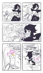 2boys burgerpants camera comic edging gay humiliation male mettaton mettaton_ex monochrome robot shorts_down speech_bubble squishabdomen_(artist) tied_arms undertale yaoi