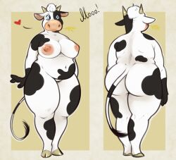 anthro ass big_breasts big_butt bovid bovine breasts cattle chubby_anthro chubby_female fakeanna female hooves mammal model_sheet nude overweight slightly_chubby solo tail_tuft thick_thighs tuft wide_hips