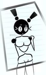 1girls ? anthro bunny_girl featureless_breasts featureless_crotch female no_nipples nude_female punctua_(kad_draws) punctuation_marks yellolight