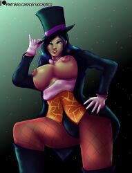 1girls big_breasts black_hair corvo_caotico dc dc_comics showing_breasts straight_hair zatanna zatanna_zatara