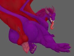 anus ass balls claws dragon fangs feral genitals horn male paws penis presenting presenting_anus presenting_hindquarters raised_tail raised_wings scalie shaded simple_background simple_shading solo spines thorad thorad(character) tongue tongue_out vampire_dragon western_dragon wings