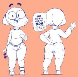 anthro ass clothing elchilenito feline gumball_watterson male solo the_amazing_world_of_gumball thick_thighs