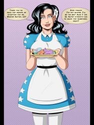 1girls alice_in_wonderland alice_liddell_(cosplay) batman_(series) black_hair breasts dc dc_comics donna_troy female_only femsub glowing glowing_eyes happy_trance hypnosis jervis_tetch large_breasts long_hair mad_hatter mad_hatter_(dc) mentioned_character mentioned_master mind_control polmanning slave smile stepfordization teen_titans text thighhighs western wonder_girl wonder_woman_(series)