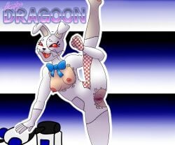 ahe_gao breasts costume five_nights_at_freddy's five_nights_at_freddy's:_security_breach holding_leg leg_up nipple_piercing nipples open_mouth pubic_hair rabbit rabbit_girl rabbit_humanoid red_eyes sooty_dragoon vagina vanny_(fnaf)