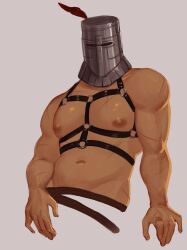 dark_souls fromsoftware harness helmet imlooking knight male male_only masked masked_male muscular muscular_male scars solaire_of_astora solo straps upper_body