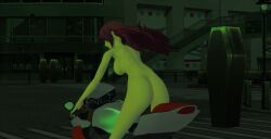 3d ass atlus casual female human malix_anno mitsuru_kirijo motorcycle naked nipples nude pale_skin persona persona_3 public sideboob solo tagme