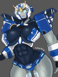 1girls alien alien_girl athletic_female big_breasts blue_body blue_eyes blue_lips blue_lipstick blue_panties breasts busty female female_only grey_background lordstars muscular_female panties robot robot_girl robot_humanoid solo solo_female strongarm_(transformers) thick_thighs transformers transformers_robots_in_disguise_(2015)