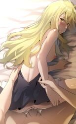 aiz_wallenstein blonde_hair blush breasts dungeon_ni_deai_wo_motomeru_no_wa_machigatteiru_darou_ka golden_eyes pussy sex uncensored vaginal_penetration zuharu