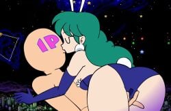 1boy 1girls animal_ears animated aqua_hair ass clothing earrings elbow_gloves female fingering fingering_through_clothes hikaru_(parodius) kissing konami leotard long_hair minus8 no_sound parodius parodius_animation_(minus8) penis pussy rabbit rabbit_ears rabbit_tail sex shorter_than_10_seconds shorter_than_30_seconds spread_pussy tagme video