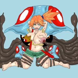 blood human kasumi_(pokemon) nintendo nipple_penetration pokemon pokephilia staryu tentacool tentacruel