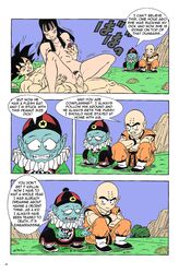 3boys biceps bodybuilder comic dragon_ball dragon_ball_(classic) emperor_pilaf female goku human krillin kuririn mai_(dragon_ball) male muscles pecs son_goku straight straight_hair vaginal_penetration