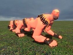 3d garry's_mod heavy_(team_fortress_2) heavy_weapons_guy human human_male human_only male male_only team_fortress_2 the_human_centipede yaoi