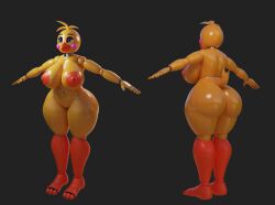 3d animatronic ass big_ass big_breasts bird breasts butt curves curvy_body curvy_figure exposed_breasts exposed_nipples five_nights_at_freddy's fnaf huge_ass large_ass large_breasts mipsmiyu naked nipples nude rear_view robot round_ass small_waist thick_ass thick_hips thick_legs thick_thighs toy_chica_(fnaf) wide_hips wide_thighs