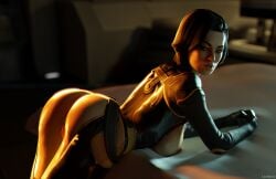 3d athletic_female black_hair human lecherix mass_effect miranda_lawson normandy_sr-2