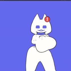 animated app_logo breasts cat_ears cat_tail clyde_(discord) discord discord_(app) feline huge_ass huge_breasts huge_butt purple purple_background white_body