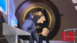 1boy 1girls breasts dc dc_comics dcuaom edit justice_league:_crisis_on_two_earths mary_batson(alt) owlman screenshot_edit superwoman superwoman_(mary_batson) thebob thomas_wayne_jr