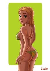 alternate_costume ass blonde_hair breath_of_the_wild cuuki0 female green_eyes nintendo princess_zelda sideboob solo swimsuit tagme tears_of_the_kingdom the_legend_of_zelda zelda_(tears_of_the_kingdom)