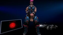 1futa 3d animated armor big_balls blizzard_entertainment foreskin futa_only futanari huge_cock kajukisfm light-skinned_futanari looking_at_viewer muscular_futanari no_sound overwatch penis pink_hair short_hair solo source_filmmaker taker_pov tattoo video zarya