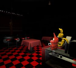 3d 3d_(artwork) animatronic canid canine digital_media_(artwork) five_nights_at_freddy's fox foxy_(fnaf) freddy_(fnaf) frederika gynomorph intersex lagomorph leporid machine mammal phoenix_adverdale rabbit robot scottgames source_filmmaker springtrap springtrap_(fnaf) ursid video_games