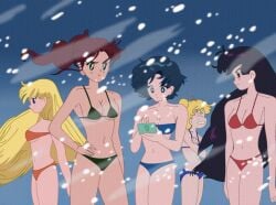 5girls ami_mizuno animated bikini bishoujo_senshi_sailor_moon black_eyes black_hair blonde_hair blue_bikini blue_eyes blue_hair brown_hair cold computer electronics flash frost frost_resistant frostproof gif green_bikini green_eyes human long_hair makoto_kino minako_aino multiple_girls north_pole orange_bikini personal_digital_assistant red_bikini rei_hino sailor_jupiter sailor_mars sailor_mercury sailor_moon sailor_venus small_breasts snow snowstorm swimsuit the_cold_never_bothered_me_anyway usagi_tsukino wind winter yellow_hair