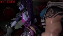 1futa 1girls 3d animated big_penis blizzard_entertainment clothed female foreskin futa_on_female futanari kajukisfm light-skinned_futanari muscular_futanari no_sound overwatch pink_hair purple_hair purple_skin source_filmmaker tagme tattoo thick_thighs video widowmaker zarya