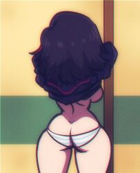 1girls ass ass_cleavage back_turned big_ass big_breasts big_butt black_hair blue_and_white_striped_panties blue_striped_panties breasts breasts_out butt_crack canon_panties fair_skin female female_focus female_only hourglass_figure huge_ass huge_breasts kill_la_kill light-skinned_female light_skin long_hair matoi_ryuuko meme palesmoke panties red_highlights ryukoredraw schoolgirl shimapan short_hair small_waist solo solo_focus striped_panties thick_thighs thighs tight_clothes tight_clothing tight_panties two_tone_hair unaware undressing upper_body wide_hips