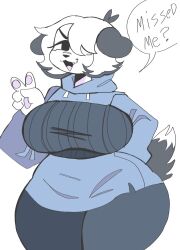 big_breasts canid canine canis clothed clothing dialogue english_text female fur furry furry_only pepper_(puppychan) puppychan tagme tail text thick_thighs