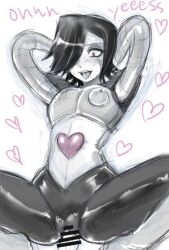 1boy 1cuntboy censored cuntboy intersex male/intersex male/male male_on_cuntboy male_on_intersex mettaton mettaton_ex monochrome offscreen_character tagme undertale undertale_(series) unknown_artist vaginal_penetration yaoi