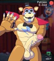 1boy 1male animated balls bear bowtie cum cumshot e-zoid five_nights_at_freddy's five_nights_at_freddy's:_security_breach glamrock_freddy_(fnaf) glowing_eyes large_penis male male_only masturbation mirror mirror_reflection muscular penis sharp_claws shoulder_pads solo solo_male sound tagme video