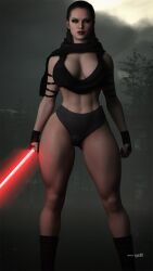 1girls 3d abs alternate_breast_size alternate_costume armwear ass athletic athletic_female big_ass big_breasts black_clothing black_hair bracelet breasts cameltoe cga3d cleavage clothed clothed_female clothing curvaceous curvy_female curvy_figure daisy_ridley erotichris female_only fit fit_female front_view hair holding_object holding_sword holding_weapon light-skinned_female light_skin lightsaber melee_weapon muscular muscular_female panties patreon_username red_lightsaber rey sith sith_empress sith_rey skimpy solo solo_female star_wars sword the_force_awakens the_last_jedi the_rise_of_skywalker thick_thighs thighs tied_hair underwear voluptuous voluptuous_female weapon wide_hips yellow_eyes