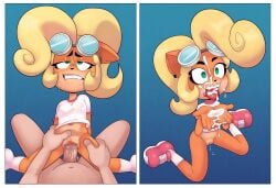 1boy 1girls after_oral after_sex anthro anthro_focus belly_button big_penis biting_lip biting_own_lip blonde_hair blue_background border bottomless breasts clitoris clothed_sex clothing coco_bandicoot countershade_face countershade_torso countershading cowgirl_position crash_(series) cum cum_begging cum_dripping_down_chin cum_dripping_from_mouth cum_in_face cum_in_mouth cum_on_face cum_on_hand cum_on_hands cum_on_tongue cumming_on_forehead dogmalord dripping_pussy earrings erect_nipples_under_clothes eye_roll eyes_rolled_back eyewear eyewear_on_head facial female female_focus flat_chest footwear fur furry goggles goggles_on_head googles grabbing_thighs grabbing_waist green_eyes hand_on_thigh hand_on_waist height_difference human human_male human_on_anthro human_on_furry human_on_humanoid implied_oral interspecies light-skinned_male light_skin lip_biting long_hair looking_pleasured looking_up male male/female male_human/female_anthro male_on_anthro male_pov multicolored_body multicolored_face multicolored_skin navel nipple_outline nipples open_mouth orange_body orange_fur orange_skin pantless pantyless partially_clothed penetration penile penile_penetration penis pink_shoes pleasure_face pointy_ears pokies pov pussy pussy_juice pussy_juice_on_penis rolling_eyes sex shirt shocked_expression shoes sitting_on_floor small_breasts smaller_female snout socks socks_and_shoes solo_focus spread_legs sweating tan_body tan_countershading tan_skin teeth thick_cum tongue_out topwear two-tone_skin two_tone_body two_tone_face two_tone_skin unseen_male_face vagina vaginal vaginal_juices vaginal_penetration vaginal_sex video_game_character video_game_franchise visible_pussy white_border white_clothing white_shirt white_socks white_topwear