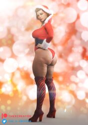 1girls 3d apex_legends ass back_view big_ass christmas christmas_outfit dark-skinned_female female_only heels high_heel_boots high_heels latina loba_(apex_legends) massive_ass patreon_username respawn_entertainment solo_female the_x_creator thick_thighs thighhighs twitter_username