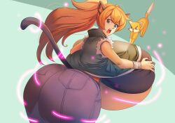 1girls 2020 aiya_(demonwolf202) ass ass_expansion bakki big_ass big_breasts breast_expansion breasts cat_ears cat_tail catgirl cleavage curvaceous curvy expansion feline female female_focus huge_ass huge_breasts large_ass large_breasts long_hair looking_back orange_hair ponytail solo solo_female solo_focus surprised top_heavy underboob voluptuous