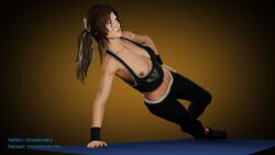 1girls 3d athletic athletic_female female female_only lara_croft lara_croft_(survivor) solo stretching tomb_raider tomb_raider_(survivor) unveilingavidity workout