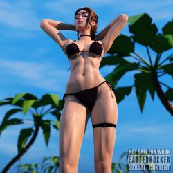 1girls 3d abs beach big_breasts bikini bikini_bottom bikini_top black_bikini black_bikini_bottom black_bikini_top blue_eyes breasts brown_hair choker fatterrocker female fit fit_female fortnite fortnite:_battle_royale haven_(fortnite) sweat sweatdrop sweating thick_thighs wet wet_skin white_body white_skin